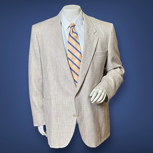 Fioravanti Vintage Men’s Textured Custom Windowpane Stripe Sport Coat - Size 50 - Picture 1 of 13